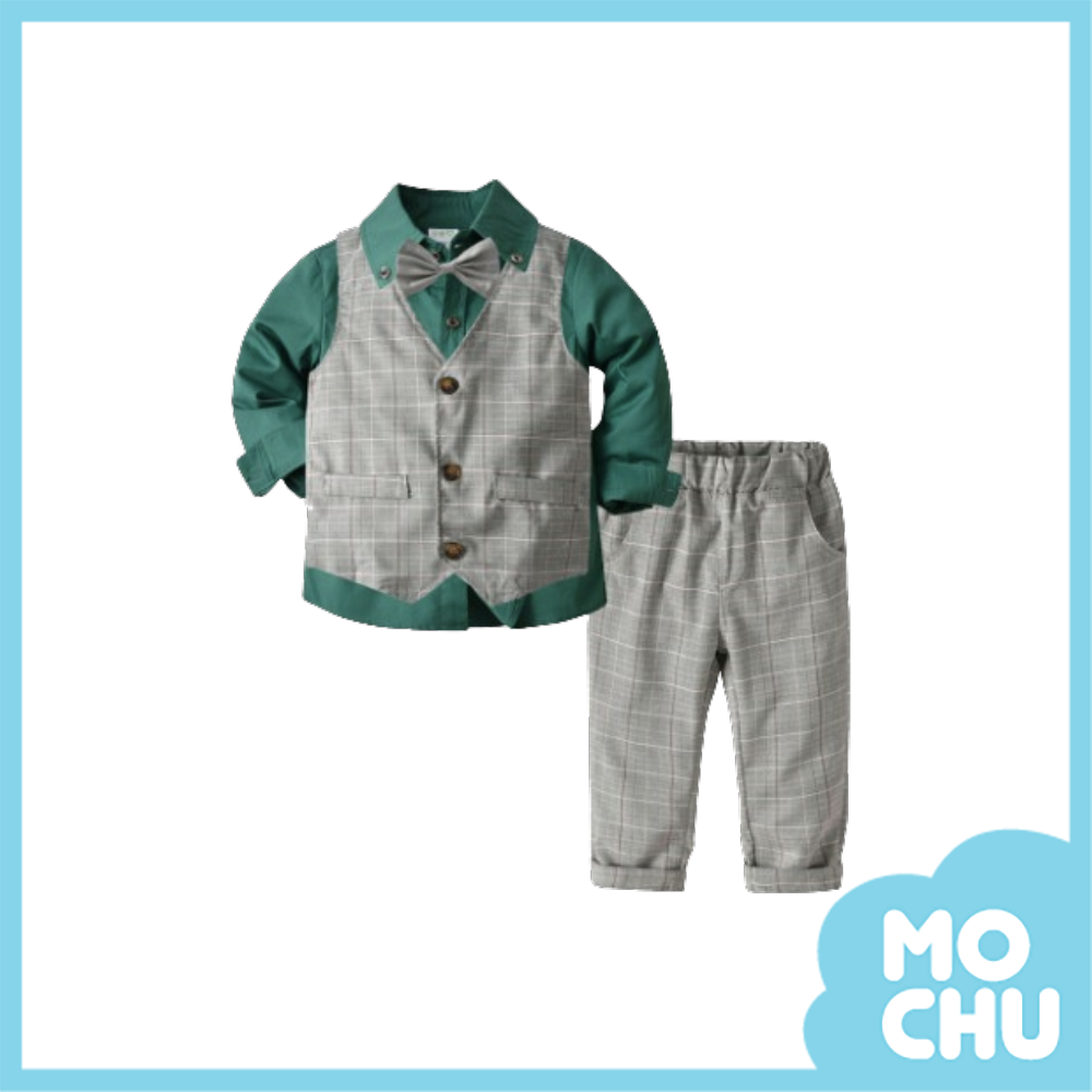 英倫風灰格四件組套裝