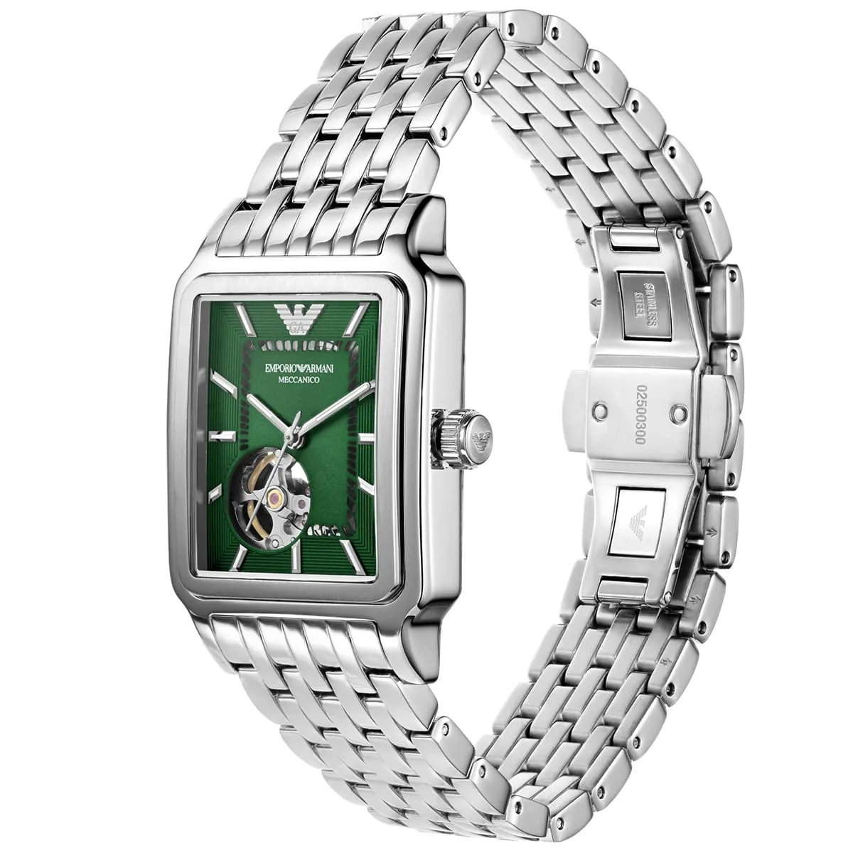 萬年鐘錶 - ARMANI   亞曼尼   偏芯坦克小鏤空機械男錶  AR60067  錶徑36MM