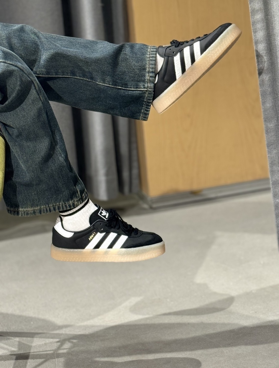 "調貨" ADIDAS SAMBAE 焦糖底厚底 女鞋 黑 ID0436