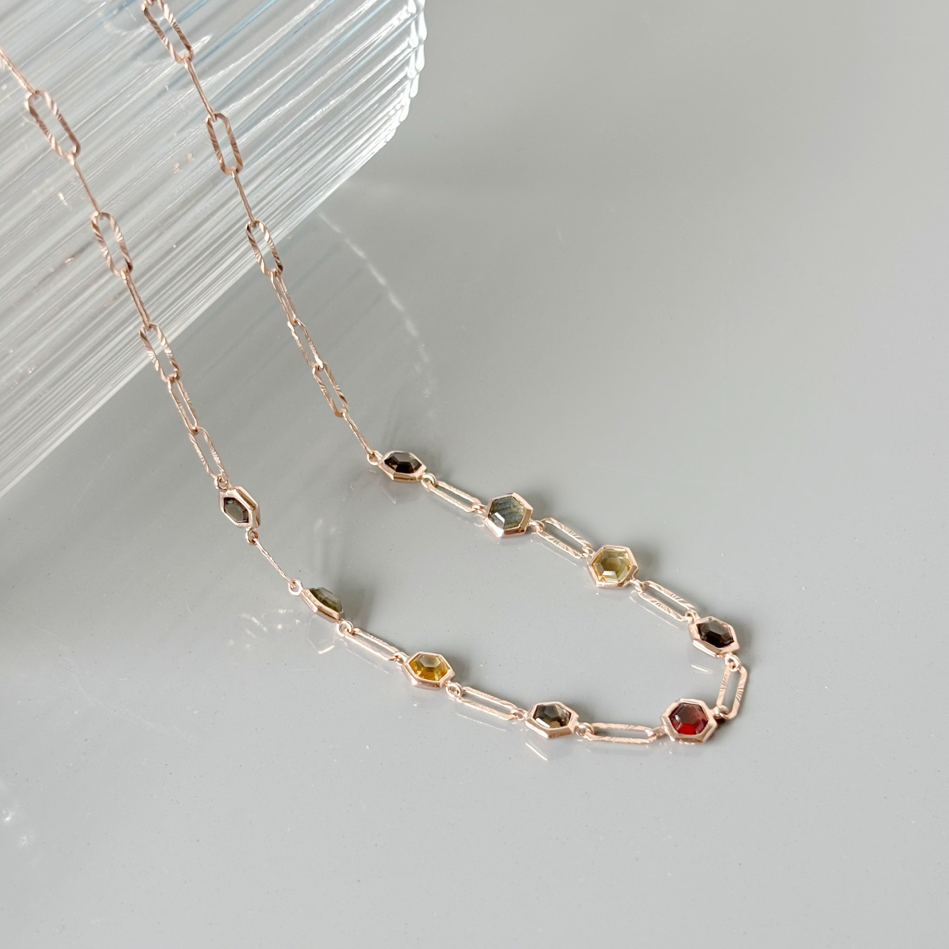 Amber Hexagon 切花項鍊