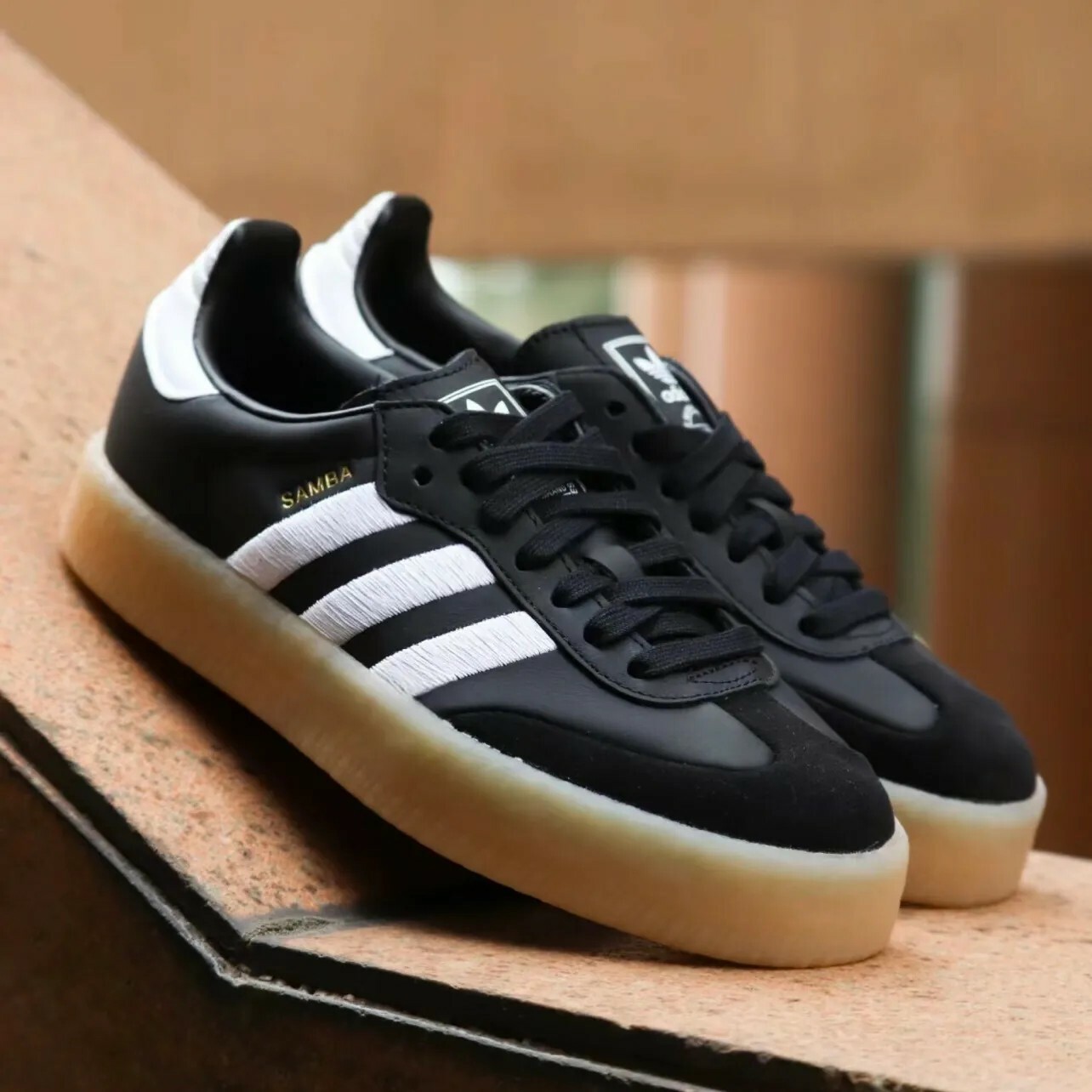 "調貨" ADIDAS SAMBAE 焦糖底厚底 女鞋 黑 ID0436