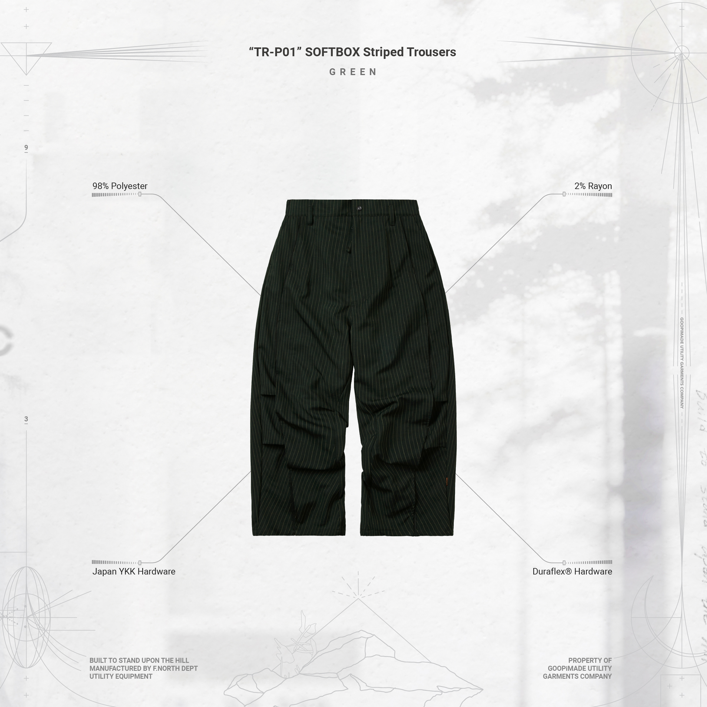 GOOPiMADE] “TR-P01” SOFTBOX Striped Trousers