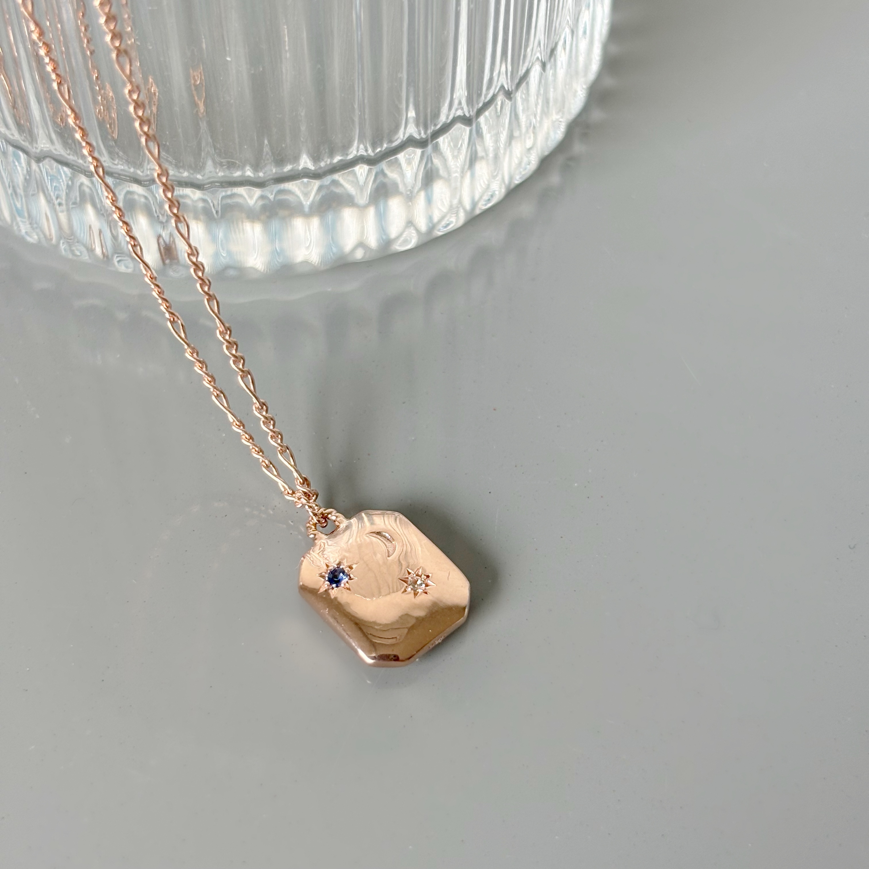 Mirror星月藍鑽藍寶石項鍊