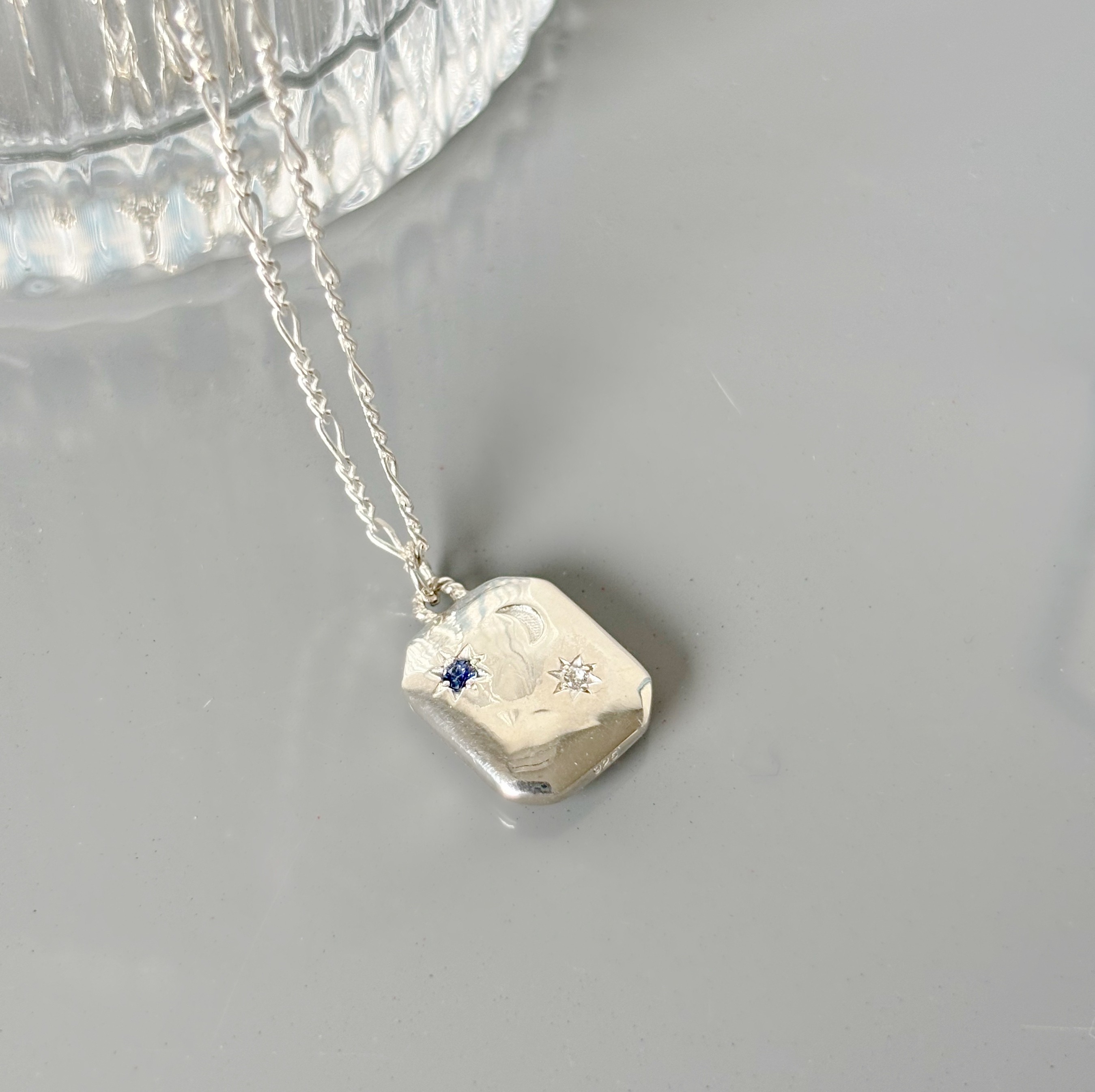 Mirror星月藍鑽藍寶石項鍊