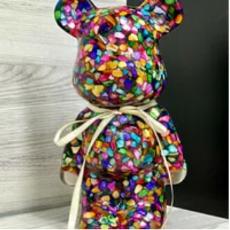 [S] GEMZ & CO MNTF HEART BEAR DISPLAY, RAINBOW SHELL, V31 (V31)