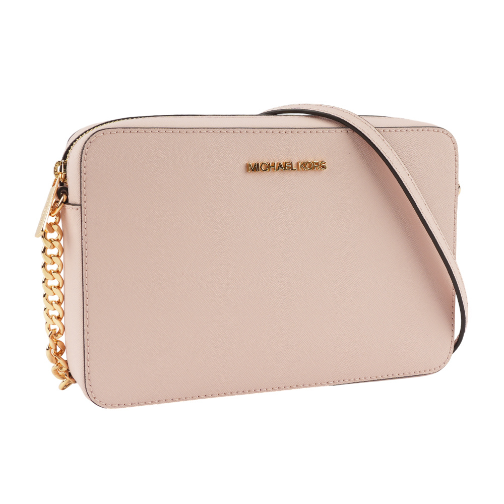 【Michael Kors】金字logo方形鏈帶斜背包(粉色) 35T8GTTC9L PWDBLUSH