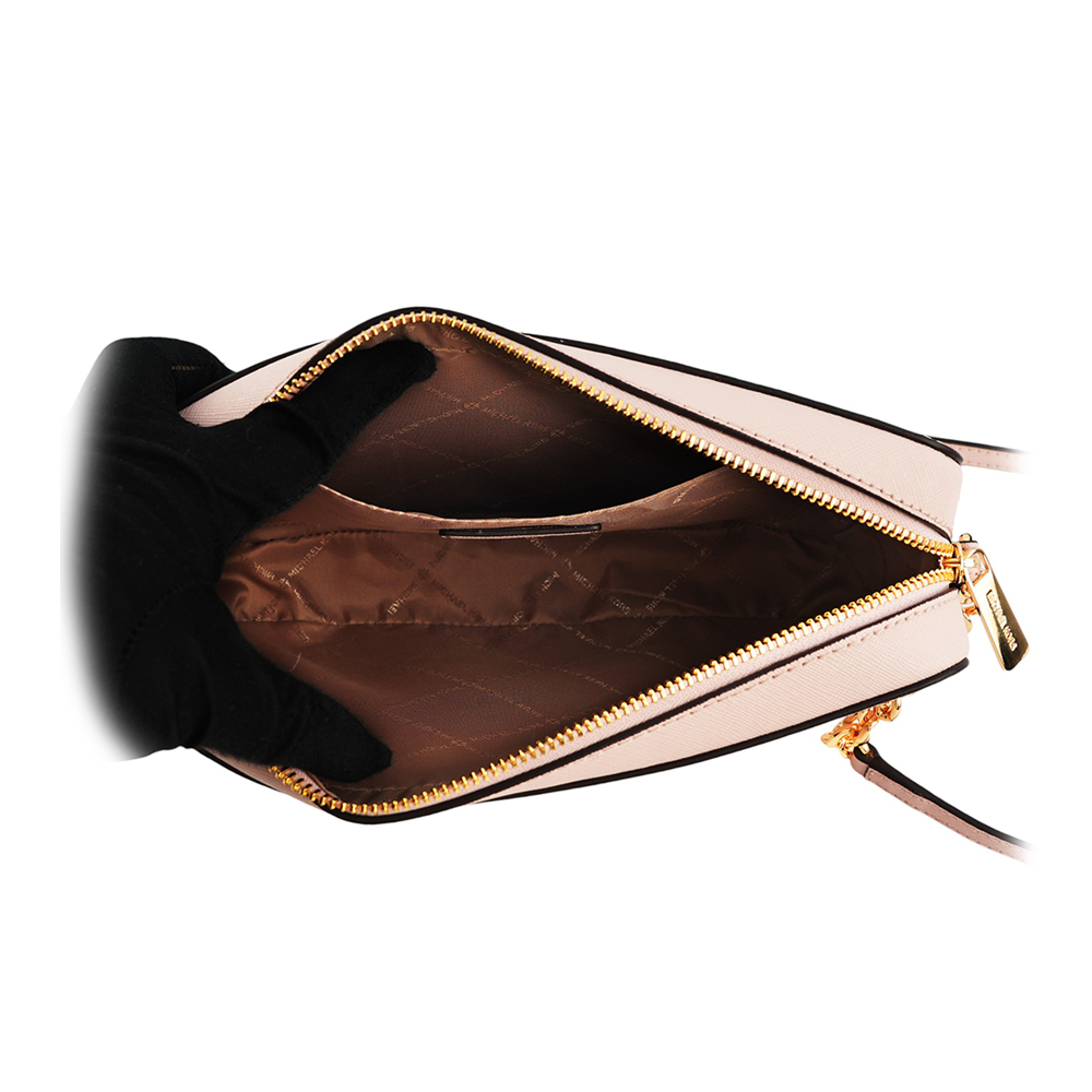 【Michael Kors】金字logo方形鏈帶斜背包(粉色) 35T8GTTC9L PWDBLUSH