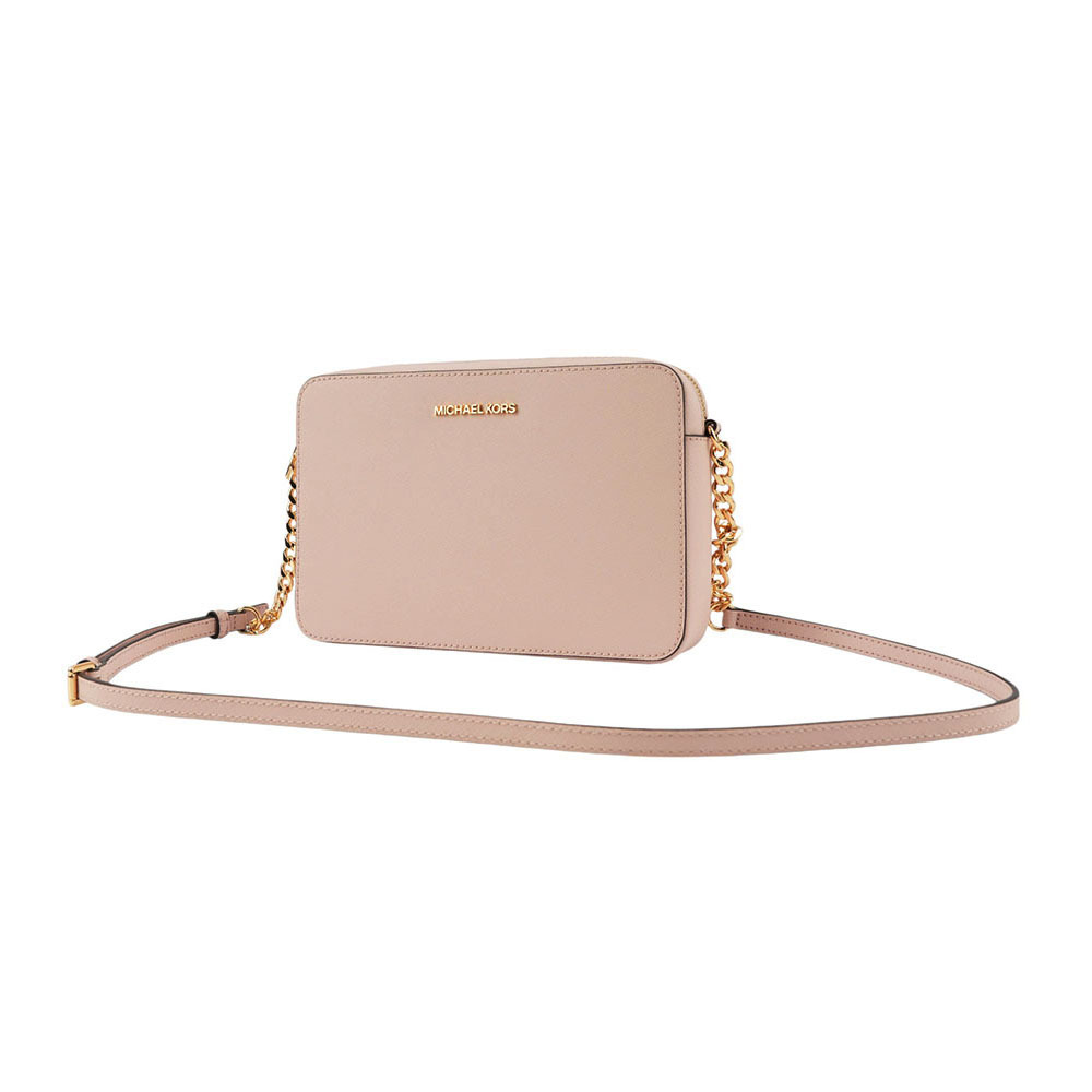 【Michael Kors】金字logo方形鏈帶斜背包(粉色) 35T8GTTC9L PWDBLUSH