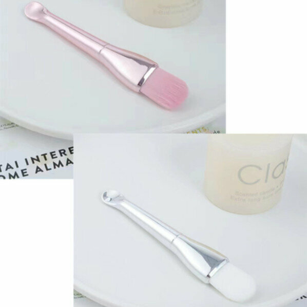 Hot recommendation (2 pieces) facial mask brush (rose gold soft bristles + electroplated silver soft bristles)