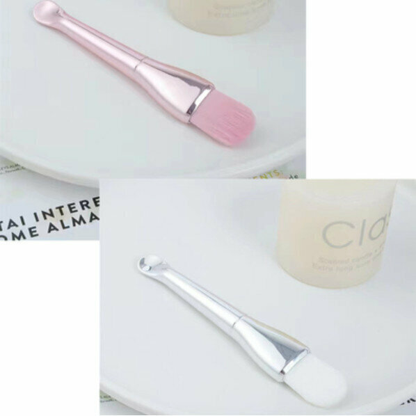 Hot recommendation (2 pieces) facial mask brush (rose gold silicone + electroplated silver silicone)