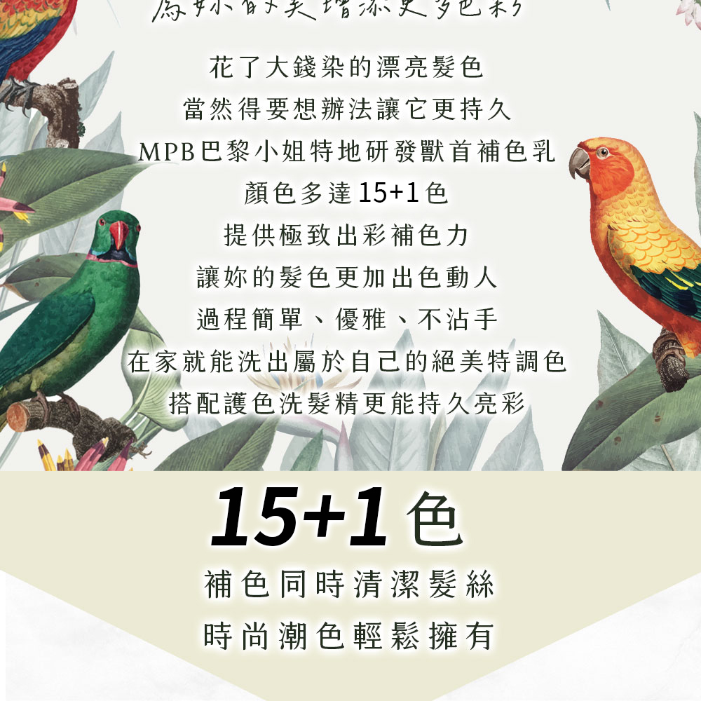 補色同時清潔髮絲