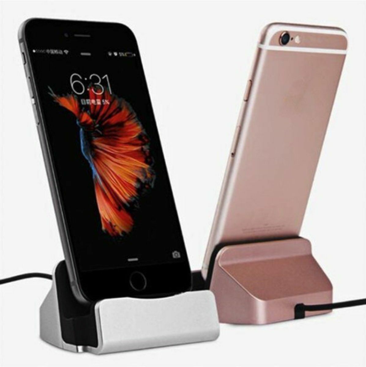Hot Recommended iPhone Lightning USB Charging Stand Silver Mobile Phone Stand Charger