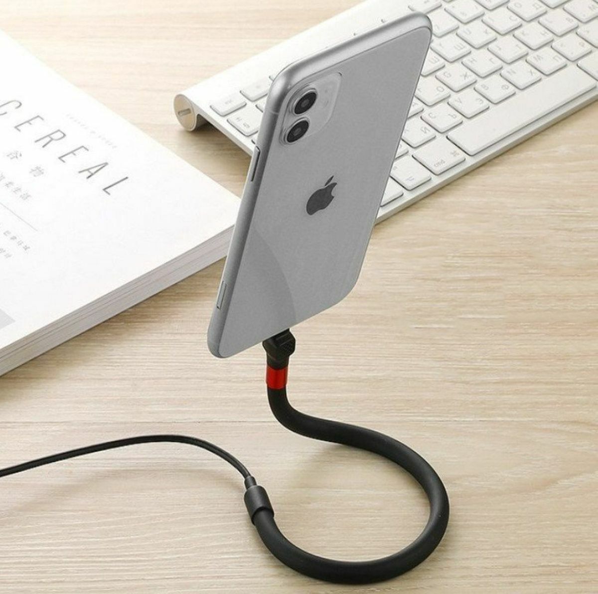 爆款iPhone 支架充電線 lightning USB 1.2M 手機支架創新設計 數據線快充數據線