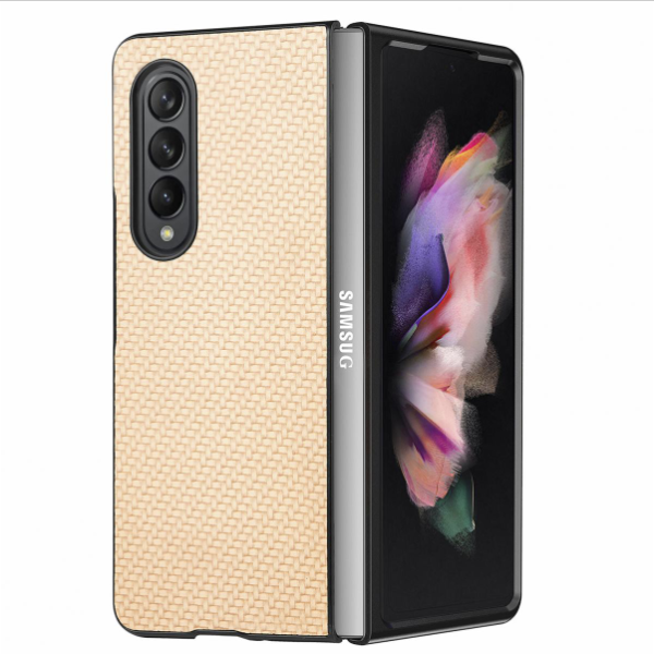Popular Samsung Galaxy Z Fold 4 5G fiber pattern phone case (off-white)