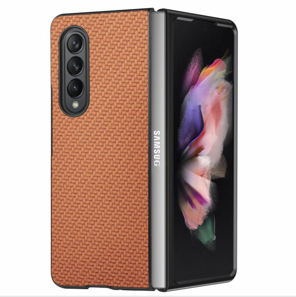 Popular Samsung Galaxy Z Fold 4 5G fiber pattern phone case (brown)