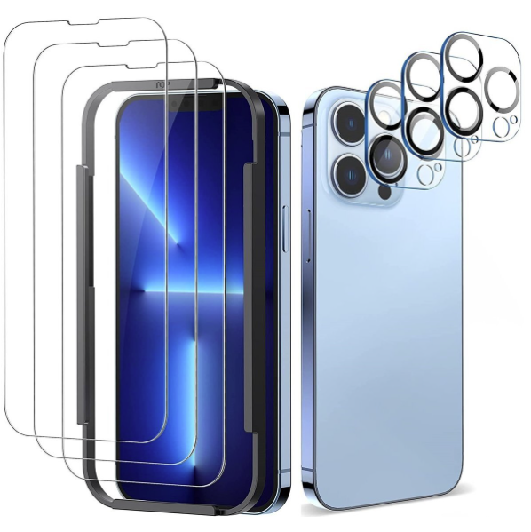 Popular model (pack of 3) iPhone 13 Pro Max 6.7-inch HD full screen protector + 3 rear lens protective covers Glass 9H tempered glass mobile phone screen protector