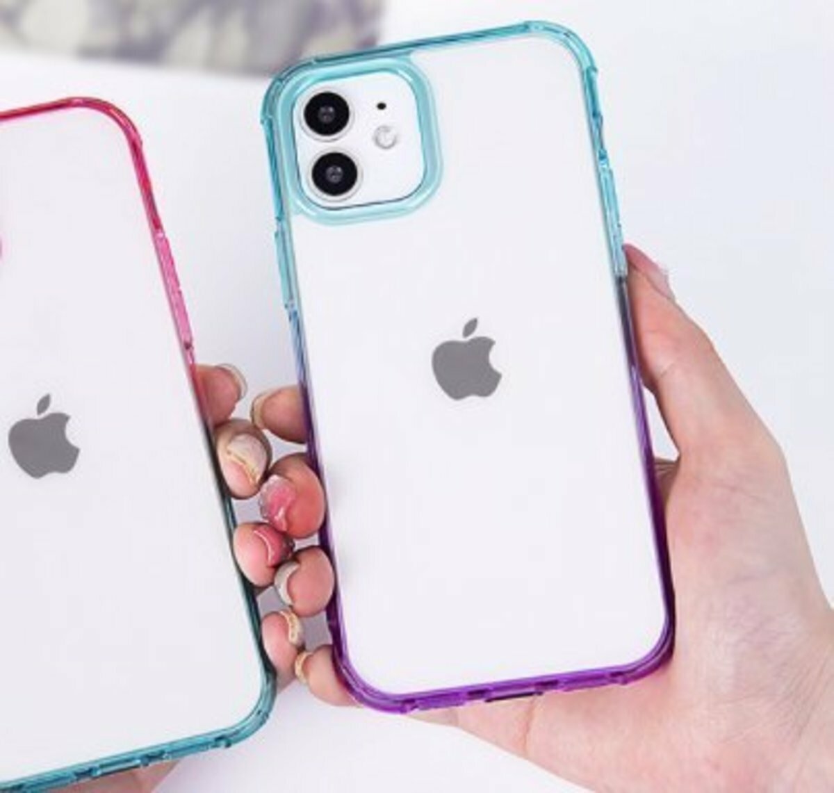 New iPhone 12 / 12 Pro (6.1 inches) ultra-thin gradient TPU phone case (blue to purple)