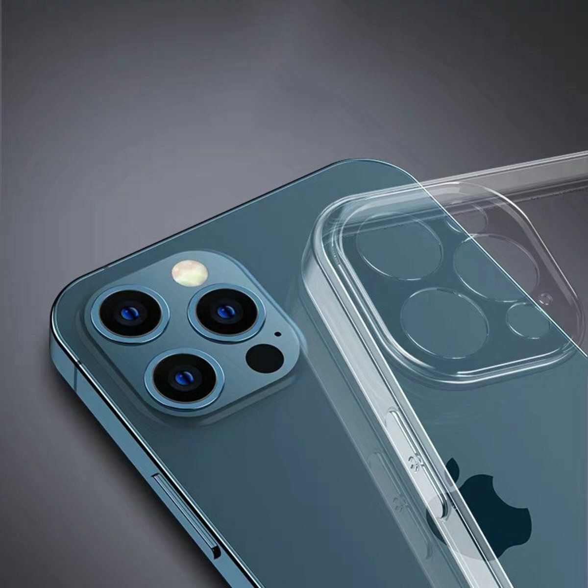 New iPhone 12 Pro Max (6.7 inches) ultra-thin TPU phone case, transparent Apple anti-slip phone case, transparent soft bottom