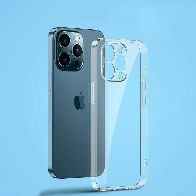 New iPhone 13 PRO (6.1 inches) ultra-thin TPU phone case, transparent Apple anti-slip phone case, transparent soft bottom, full lens protection