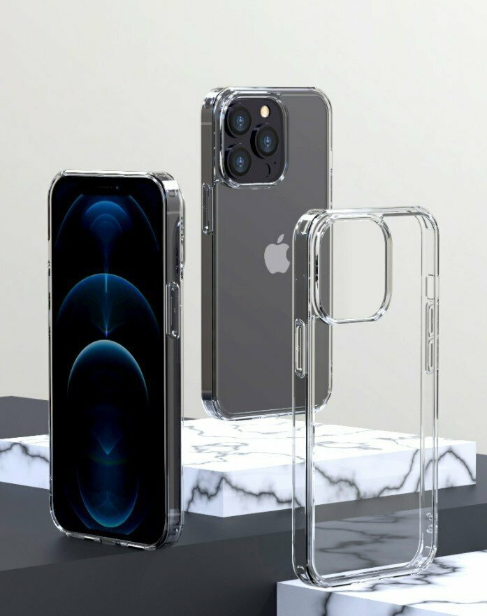 New iPhone 13 Pro Max (6.7 inches) ultra-thin TPU phone case transparent Apple anti-slip phone case transparent bottom anti-collision protective phone case