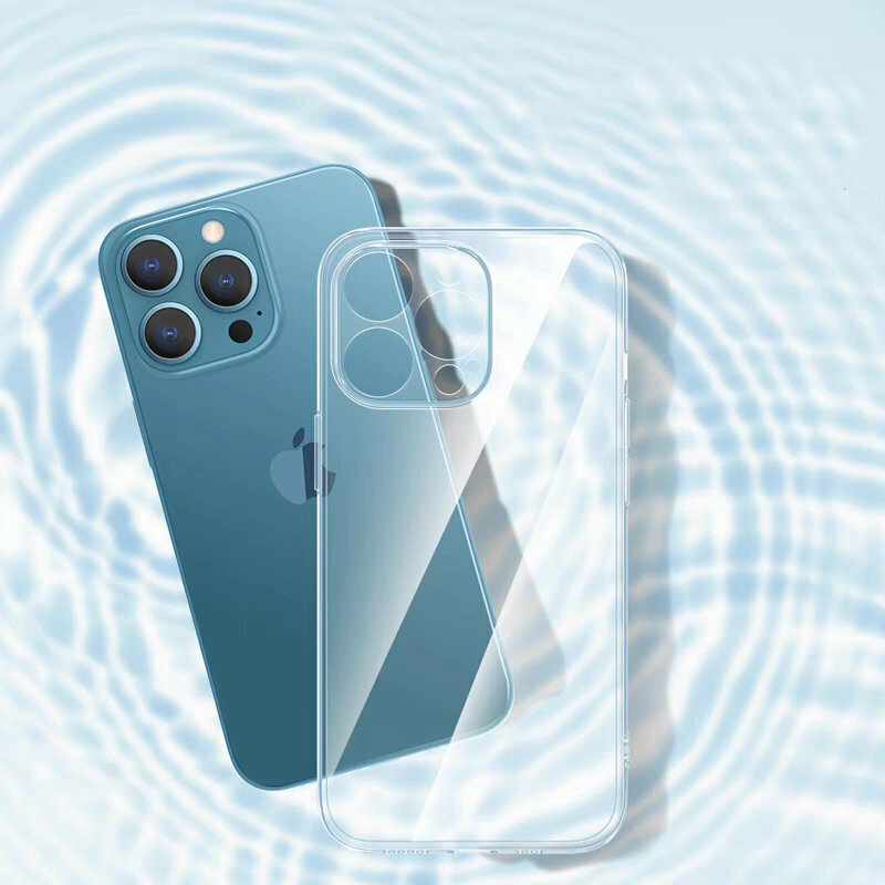 New iPhone 13 PRO MAX (6.7 inches) ultra-thin TPU phone case, transparent Apple anti-slip phone case, transparent soft bottom, full lens protection