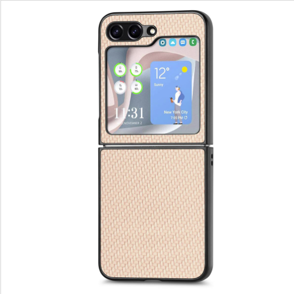 New Samsung Galaxy Z Flip 5 5G fiber pattern phone case (off-white): full protection, seamless use