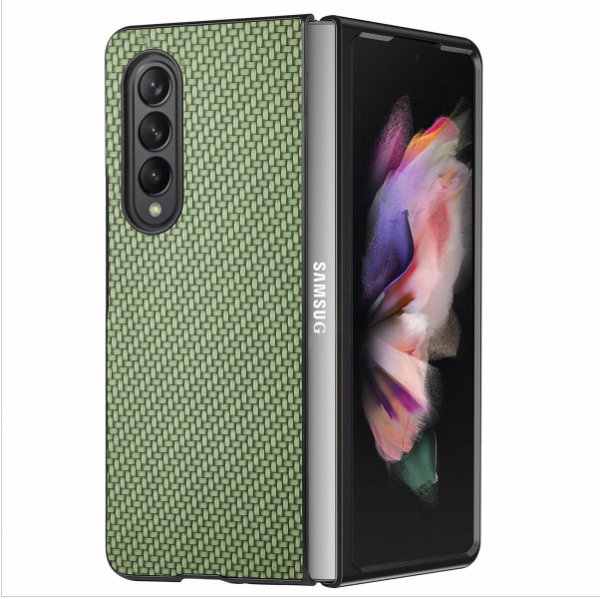 New Samsung Galaxy Z Fold 5 5G fiber pattern phone case (green): the perfect combination of protection and functionality