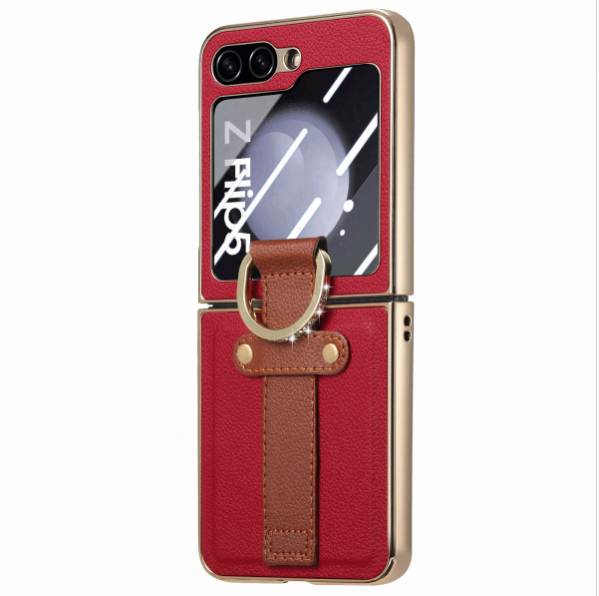 New Samsung Filp 5 electroplated ring shell and film all-in-one case (red): the perfect combination of all-round protection and luxurious design