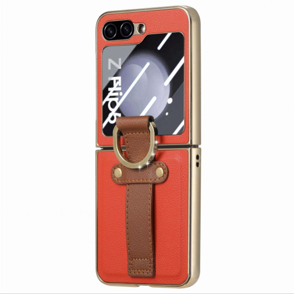 New Samsung Filp 5 electroplated ring shell and film all-in-one case (orange): the perfect combination of all-round protection and luxurious design