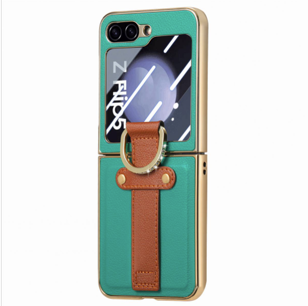 New Samsung Filp 5 electroplated ring shell and film all-in-one case (green): the perfect combination of all-round protection and luxurious design