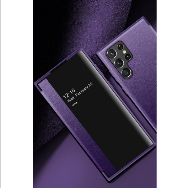 New Samsung S23+ Plain Leather Case - Purple