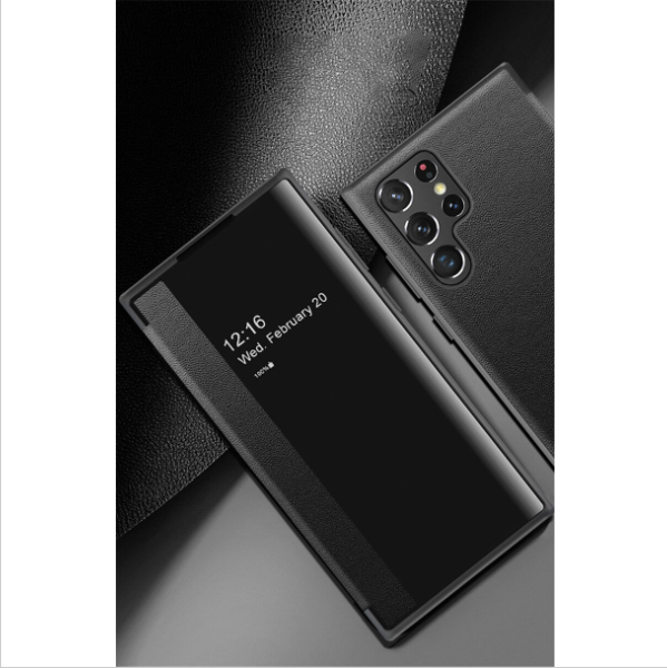 New Samsung S23 plain leather case (black)