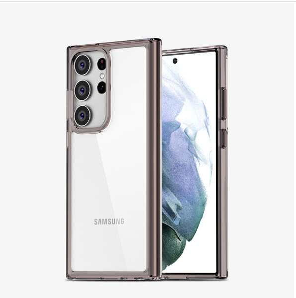 New Samsung S23 Ultra Highly Transparent Anti-collision Space Case - Black Copper