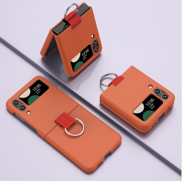 New Samsung Z Filp2/Filp3/Filp4 skin-feeling ring mobile phone case-orange