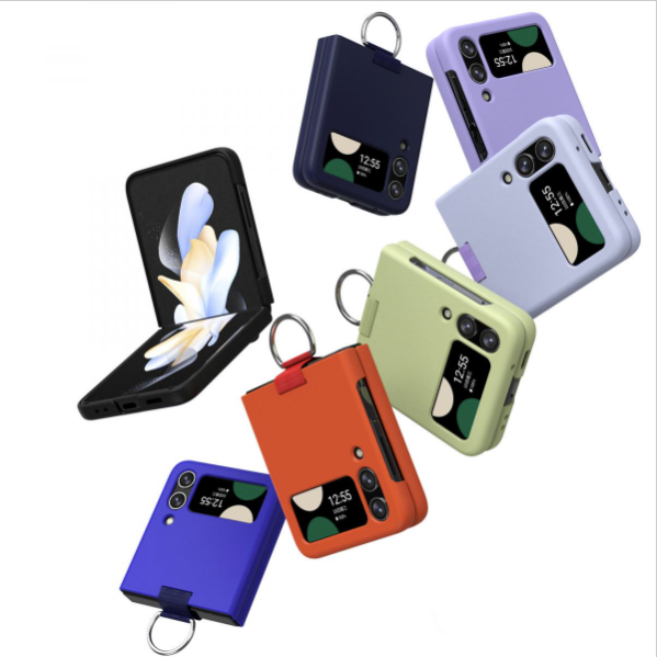 New Samsung Z Filp2/Filp3/Filp4 skin-feeling ring mobile phone case (black)