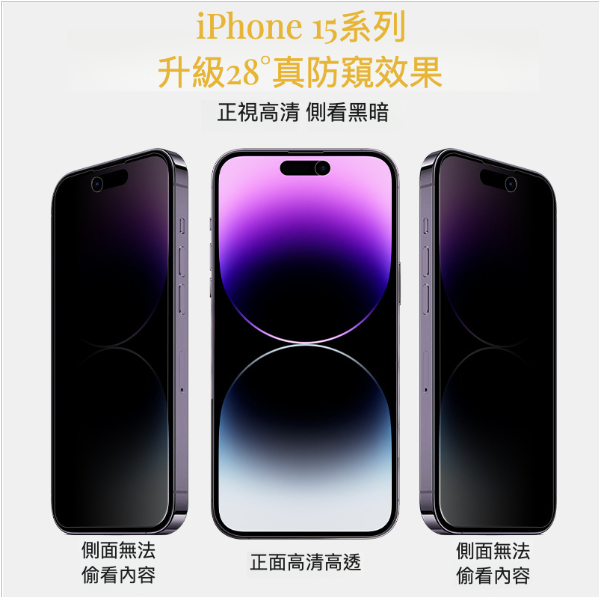 New iPhone 15 Pro 6.1-inch 28-degree privacy glass sticker: Protect your screen and privacy glass