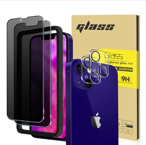 New model (pack of 3) iPhone 12 Pro 6.1-inch protector against full screen + 2 rear lens protective covers Glass 9H tempered glass mobile phone screen protector