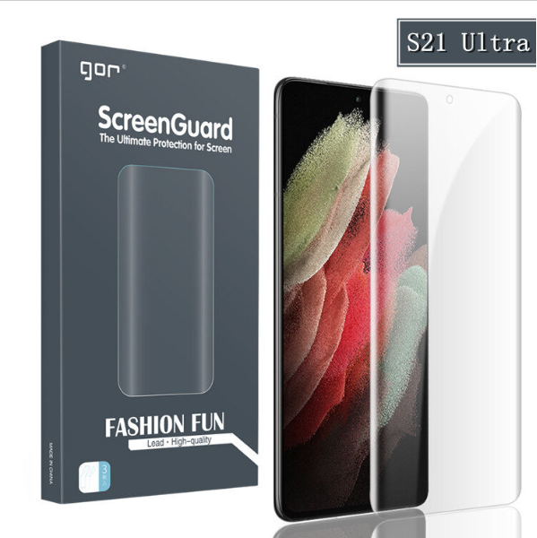 New GOR Samsung S21 Ultra 3D curved mask soft sticker PET soft sticker (2 curved screen protectors) (new and old packaging shipped randomly)