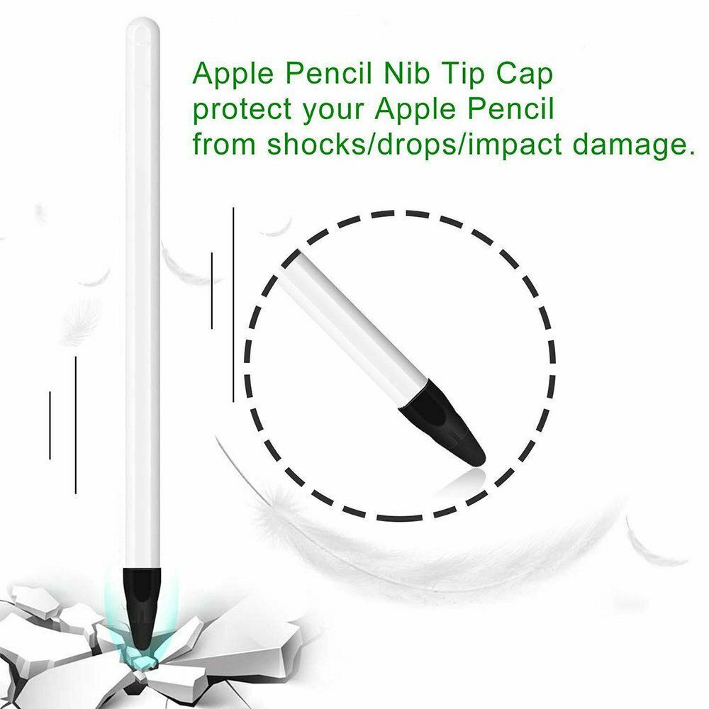 New model [1 black 1 white + 2 white soft plastic pen tip sets] suitable for Apple stylus Apple pencil first and second generation universal pen tip Apple Pencil first and second generation universal paper film special for Apple pen tablet accessories ipad stylus 1 anti-touch Control anti-skid and lose second substitute
