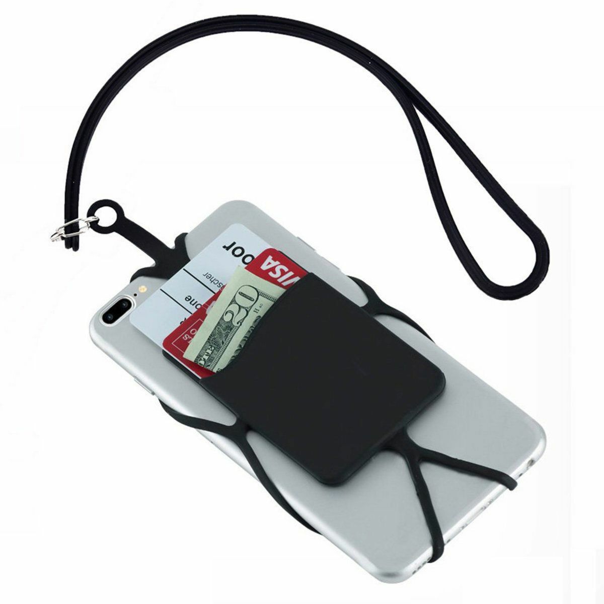 New neck lanyard mobile phone lanyard mobile phone silicone lanyard detachable neck rope universal mobile phone protective cover silicone card sleeve