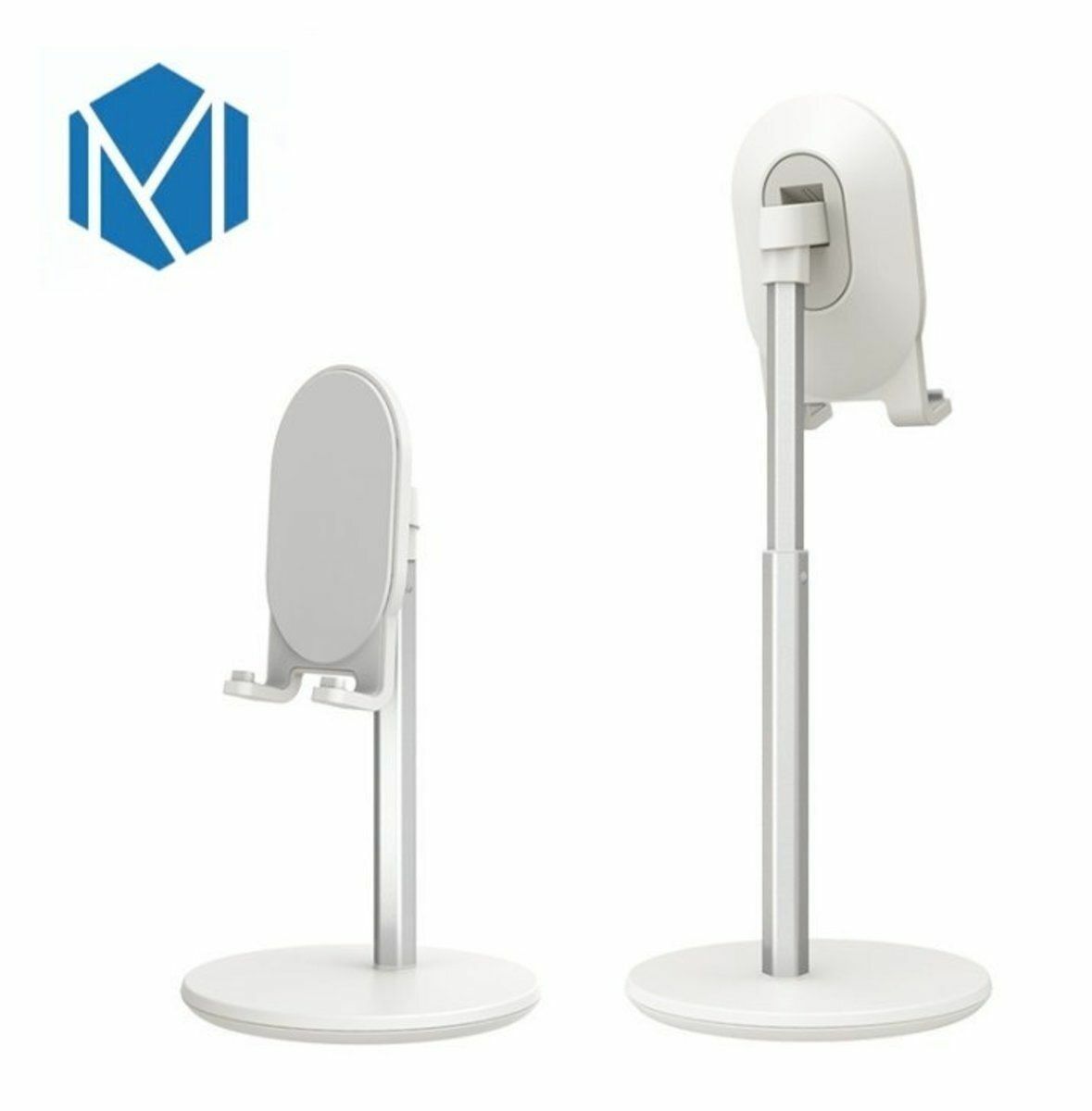 New (large) tablet holder for height-adjustable mobile phones. Made of high-quality aluminum alloy. Rubber pads prevent the holder from sliding. Suitable for all 3.5- to 14-inch tablets.