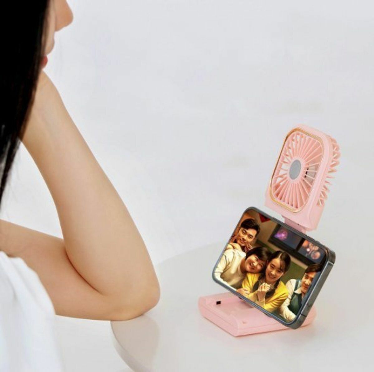 New multifunctional fan urine bag, neck-hanging handheld multi-angle mobile phone holder, external battery, power bank 3000mAh