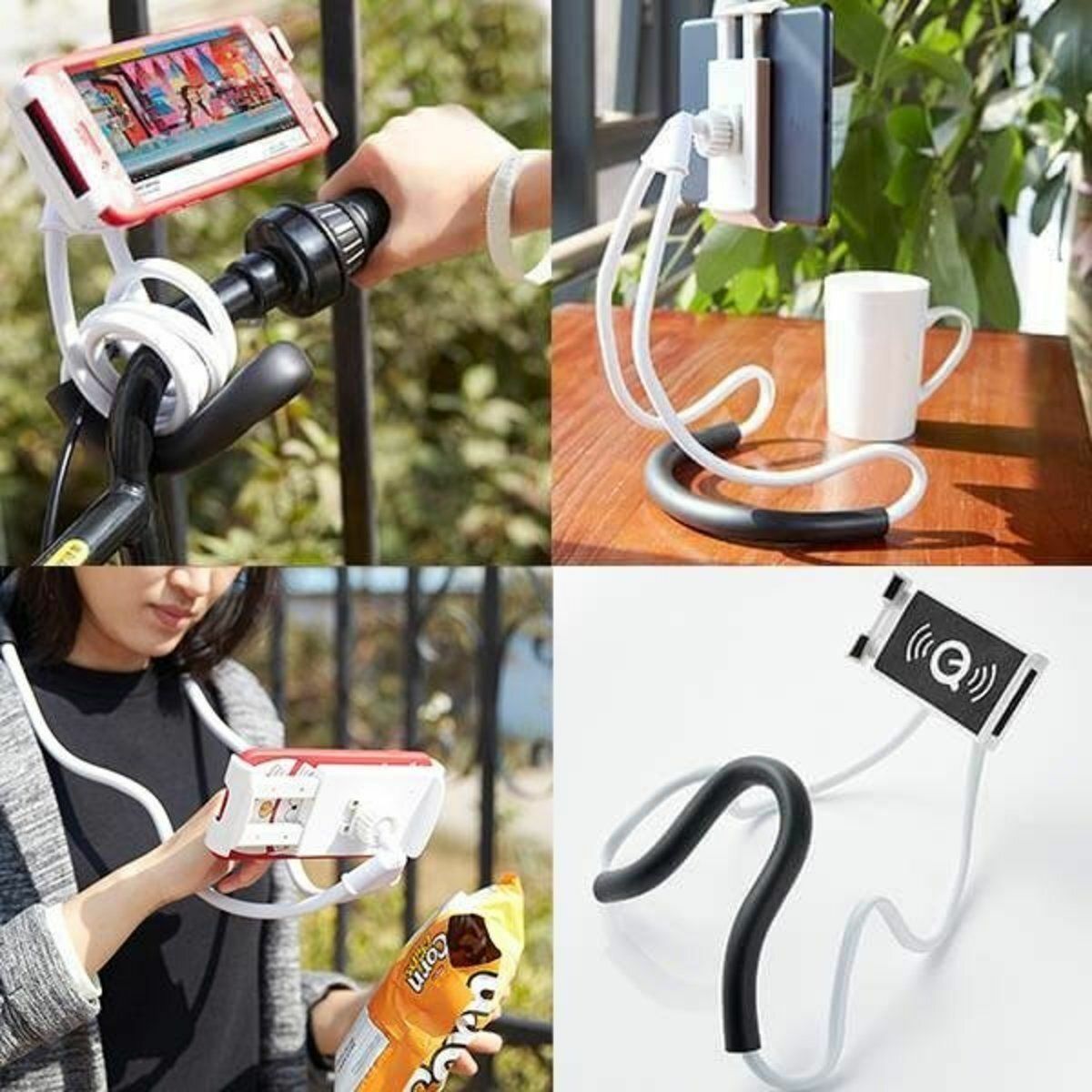 The new lazy neck mobile phone holder, which can be twisted at will and watch movies anytime and anywhere. A must-have for lazy people. Multifunctional bedside phone holder. Creative neck-hanging lazy mobile phone holder. Lazy neck mobile phone holder.