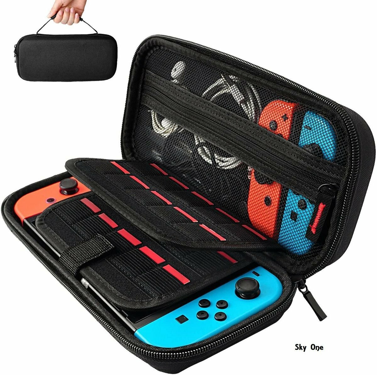 New 20 game cards, portable portable protective case, protective case, host, accessory storage bag, organizer bag, suitable for Nintendo Switch game console, accommodates 20 game cards, storage bag
