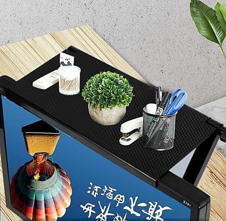Hot Selling [Large Size] Office Multifunctional Computer Display Storage Rack Creative TV Screen Storage Rack Folding Phone Storage - Black