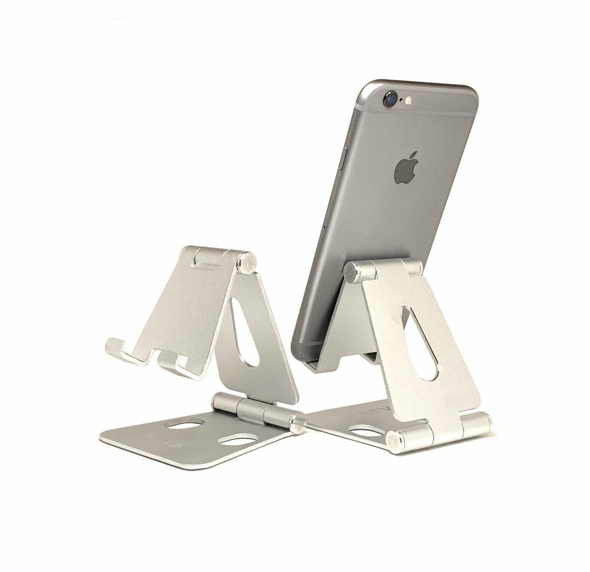 Hot Selling (Medium Size) Desktop Smartphone Stand 4.0" - 8" Mobile Phone Multi-Angle Stand 270 Degree Rotation Made of High Quality Aluminum Alloy Rubber Pads to Prevent the Stand from Sliding