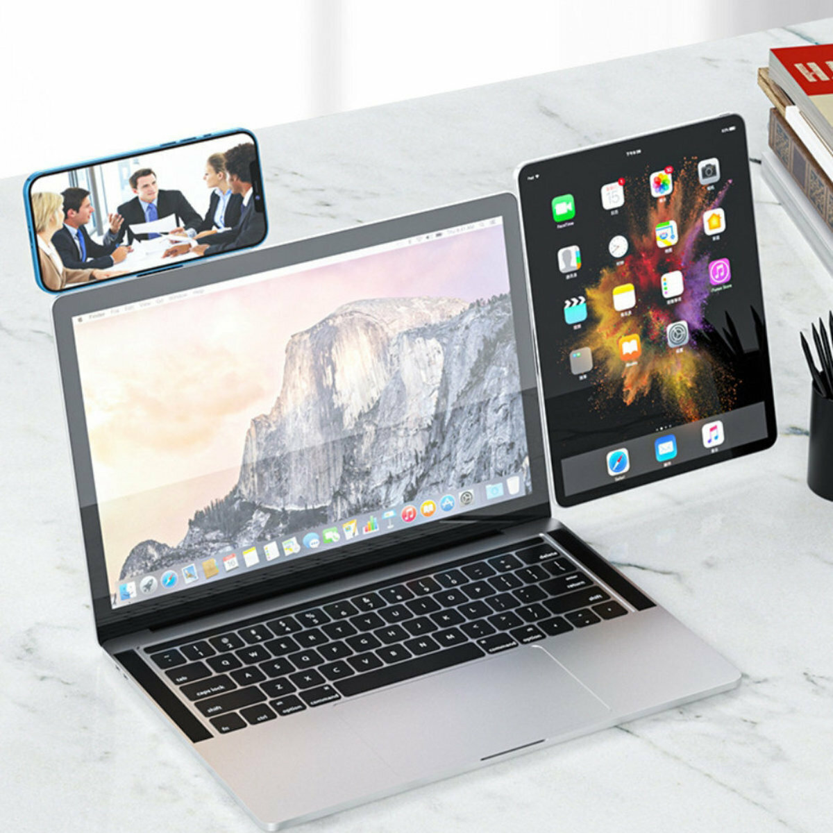 Hot Selling iPhone iPad Tablet Screen Multifunctional Magnet Magnetic Metal Bracket Combined Stand Work Reading Drawing Large Screen