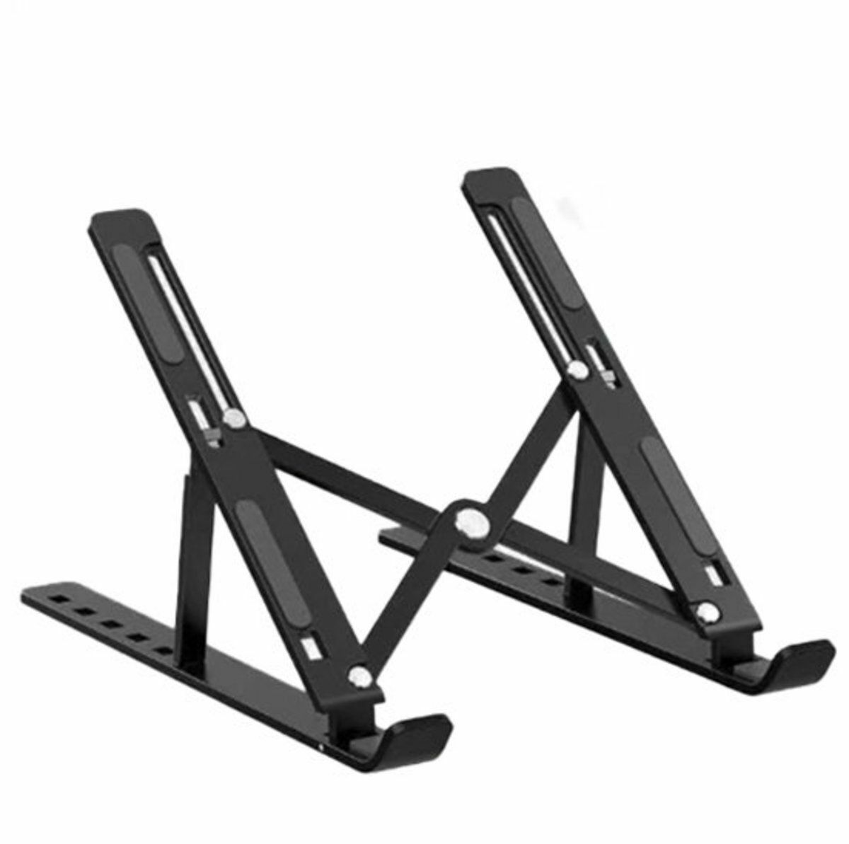 Hot selling black aluminum alloy foldable multi-angle laptop/iPad stand aluminum alloy adjustable at any angle ergonomic computer elevation stand