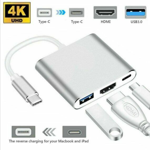 Hot Selling USB-C to HDMI Adapter (Simultaneous Output to External Display) Suitable for MacBook Chromebook Dell/HP/Acer/Samsung Notebook Projector USB 3.0 HDMI 4
