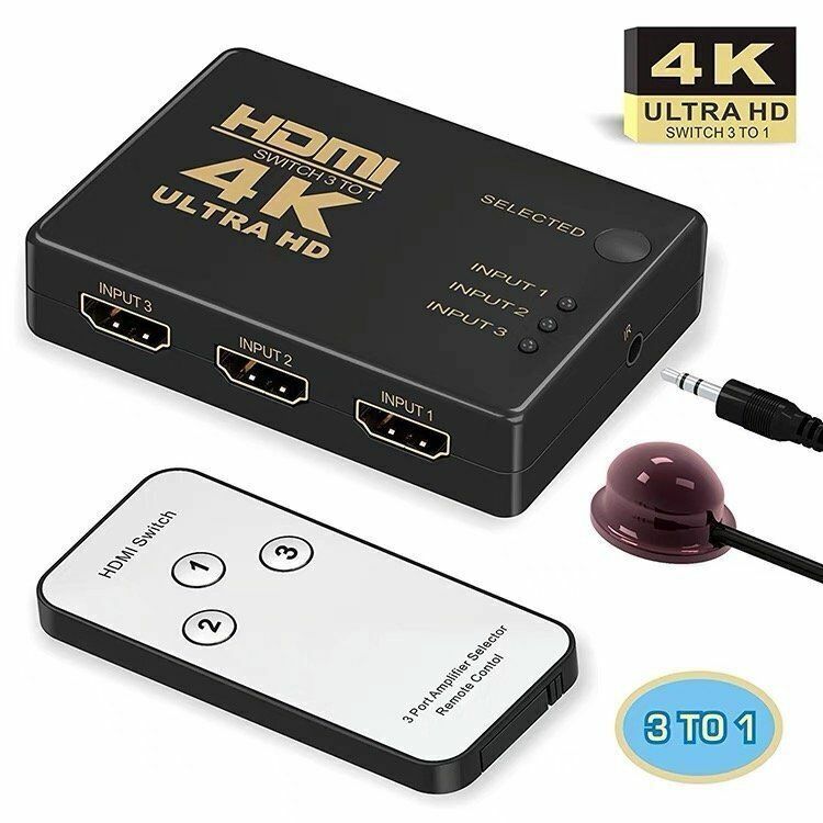 Hot selling HDMI one to three with remote control splitter converter one to three Xbox PS5 Switch